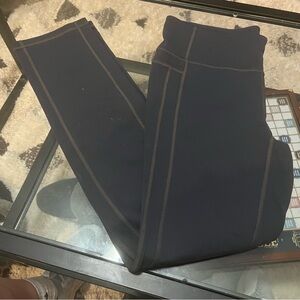 Black Leggings with Contrast Stitching